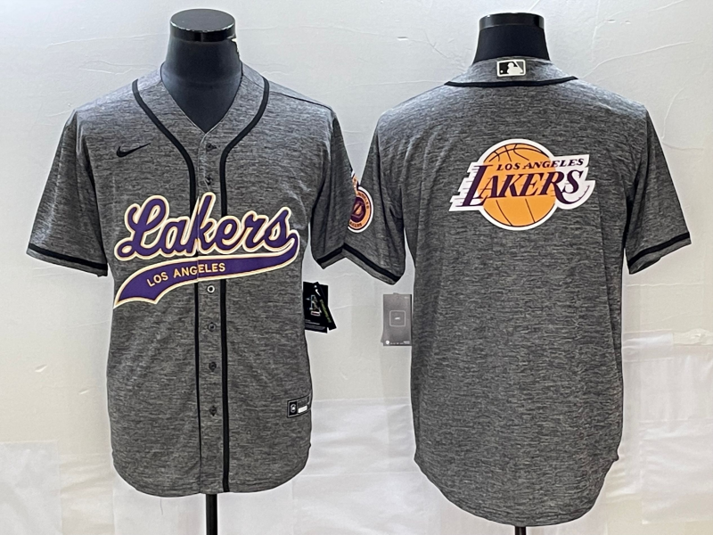 Nike 2023 Men Los Angeles Lakers blank Grey NBA Jersey 2024112007